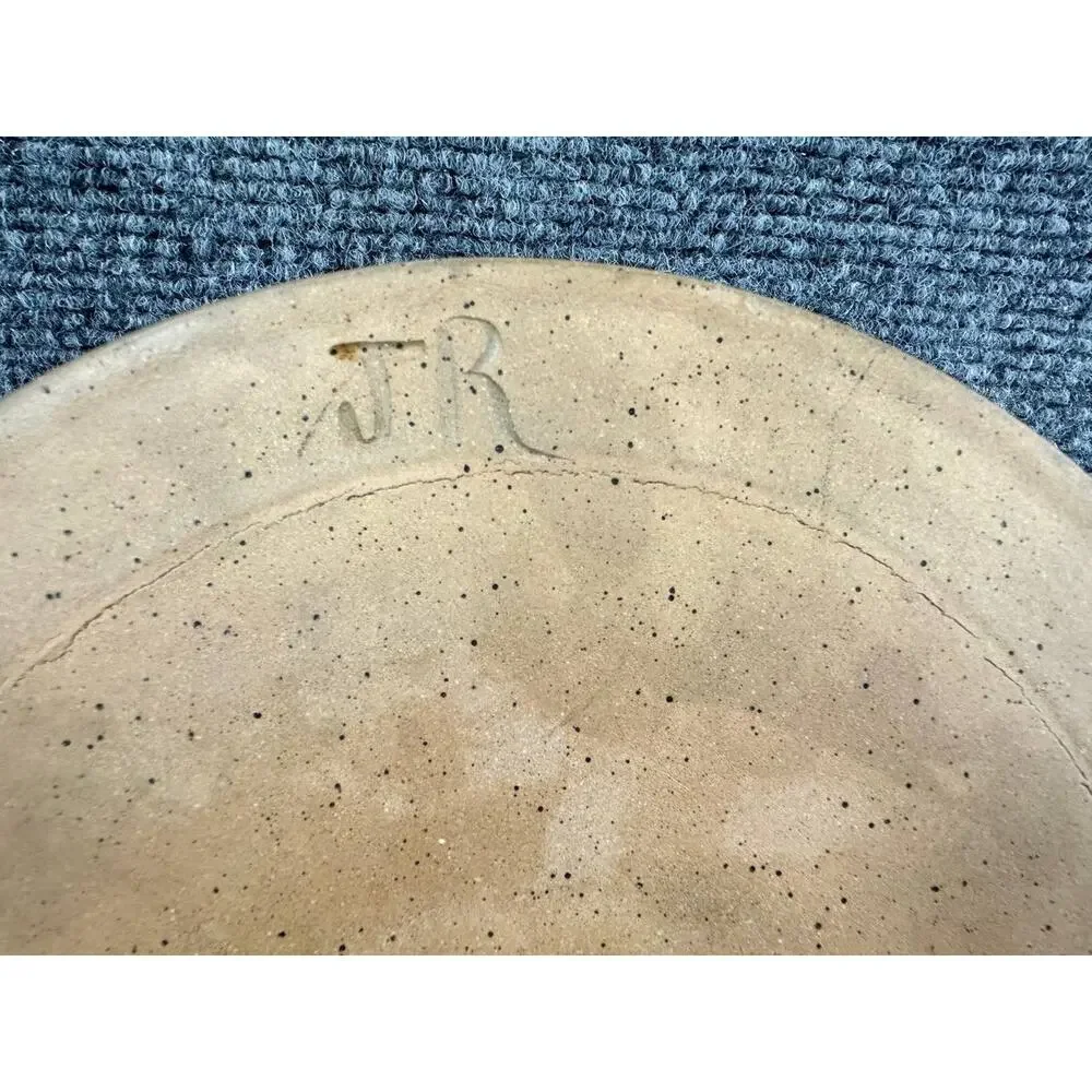 Handmade Ceramic Cake Stand Pedestal Pie Dessert Plate Blue Glaze Set of 2